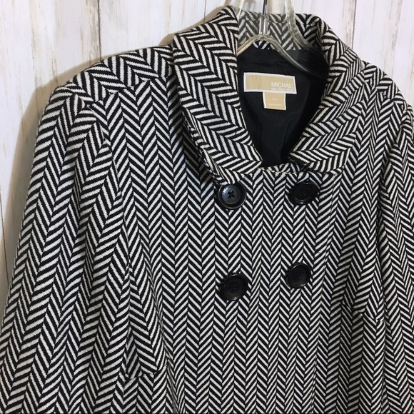 Michael Kors Herringbone Swing Jacket 3/4 Sleeves - Picture 4 of 7